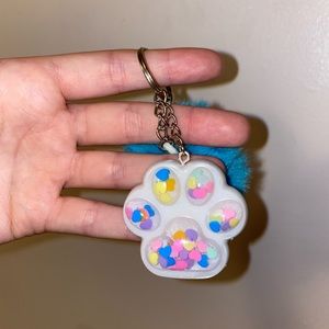 Handmade resin kawaii sprinkle paw